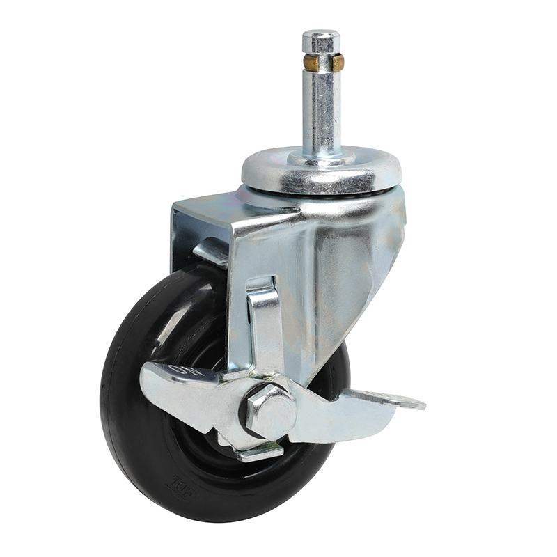 EDL Light 2.5'' 70kg Stem Side Wheel Brake PU Caster 361625C-3625-66/C