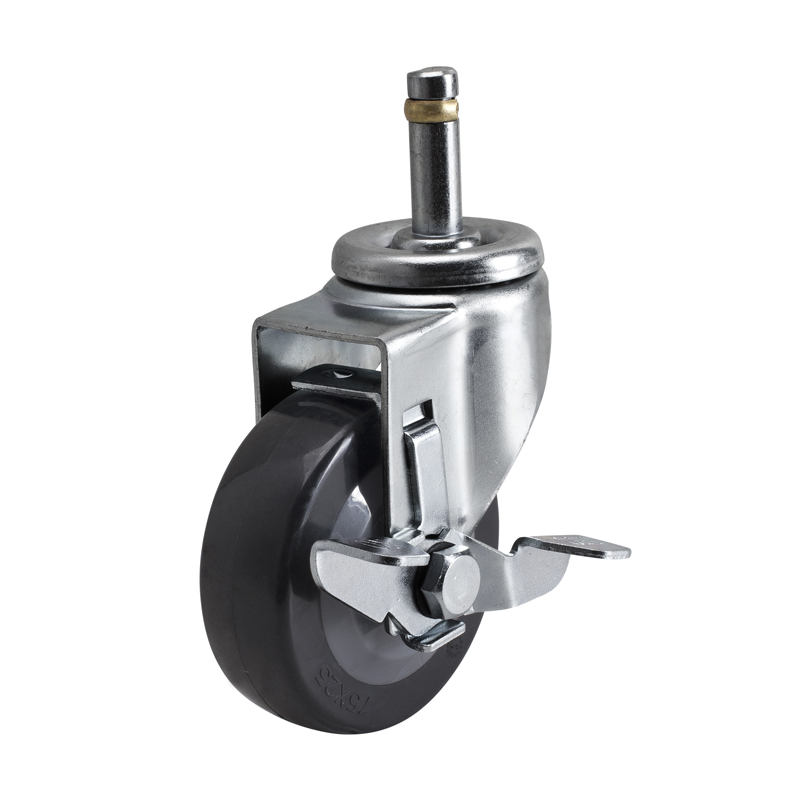 EDL Light 2.5'' 60kg Stem Side Wheel Brake PU Caster 361625C-3625-64/C