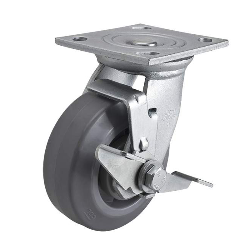 EDL Heavy 5'' 300kg Plate Side Wheel Brake TPE Caster 73125C-735-56/C