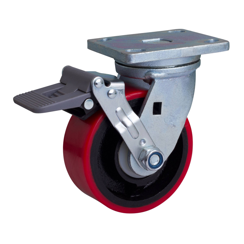 EDL Heavy 5" 700kg Plate Plastic Wheel Brake TPU Caster 78125F-785-86T/F