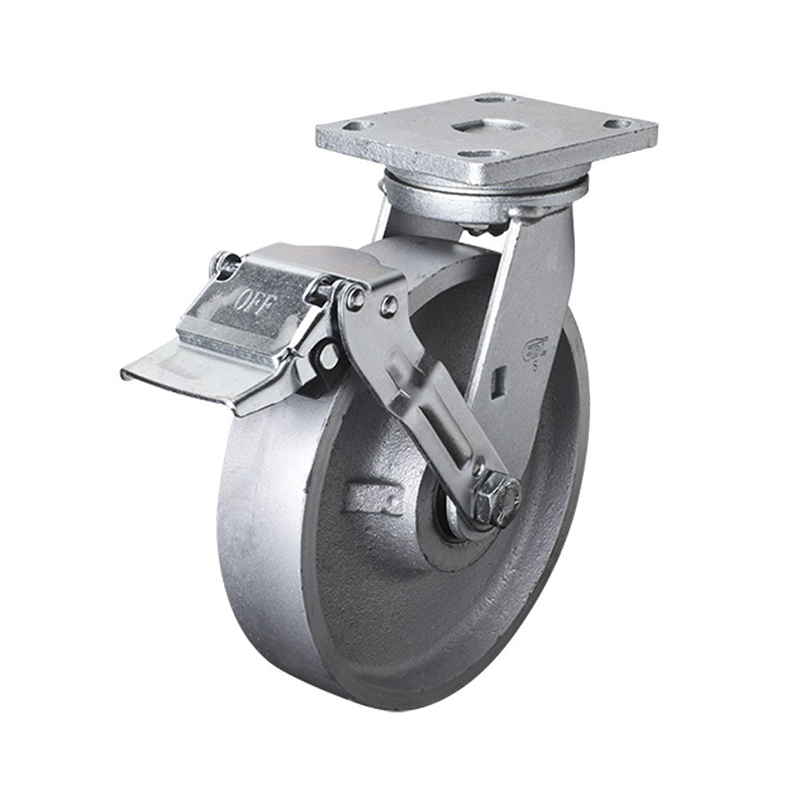EDL Heavy 8" 1000kg Plate Iron Wheel Brake Cast Iron Caster 78128E-788-96/E