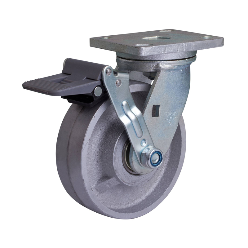 EDL Heavy 6" 950kg Plate Plastic Wheel Brake Cast Iron Caster 78126F-786-96