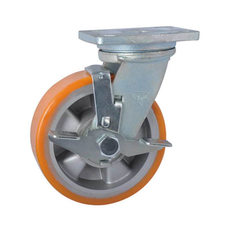 EDL Heavy 5" 700kg Plate Side Wheel Brake TPU Caster 78125C-785-86A/C