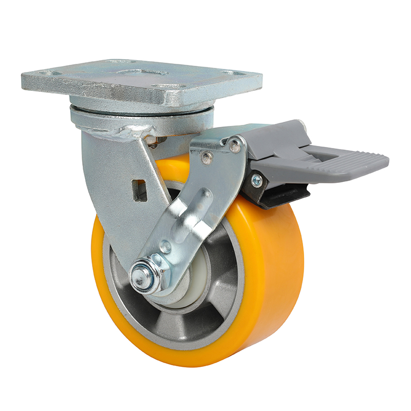 EDL Heavy 5" 700kg Plate Plastic Wheel Brake TPU Caster 78125F-785-86A/F