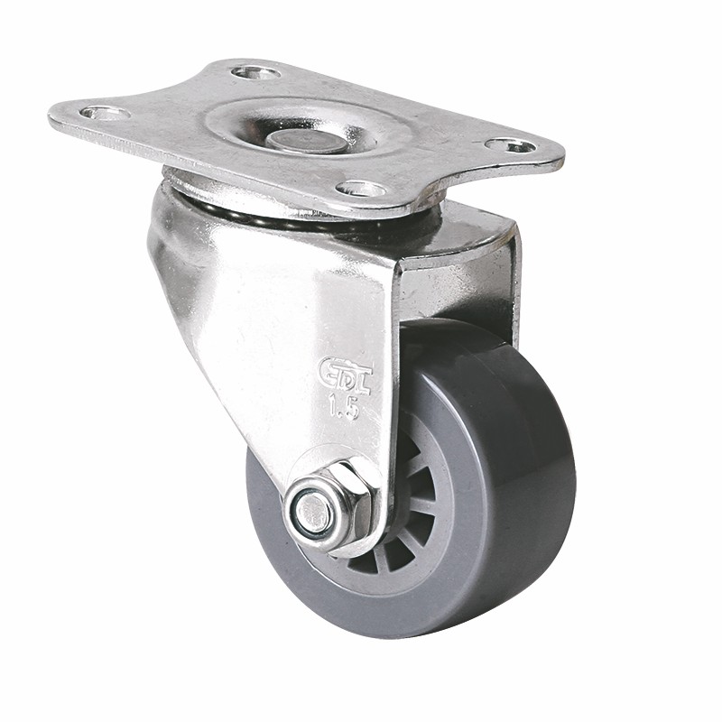 EDL Stainless Steel Mini 1.5'' 35kg Plate Swivel PU Caster S267115-S2615-73
