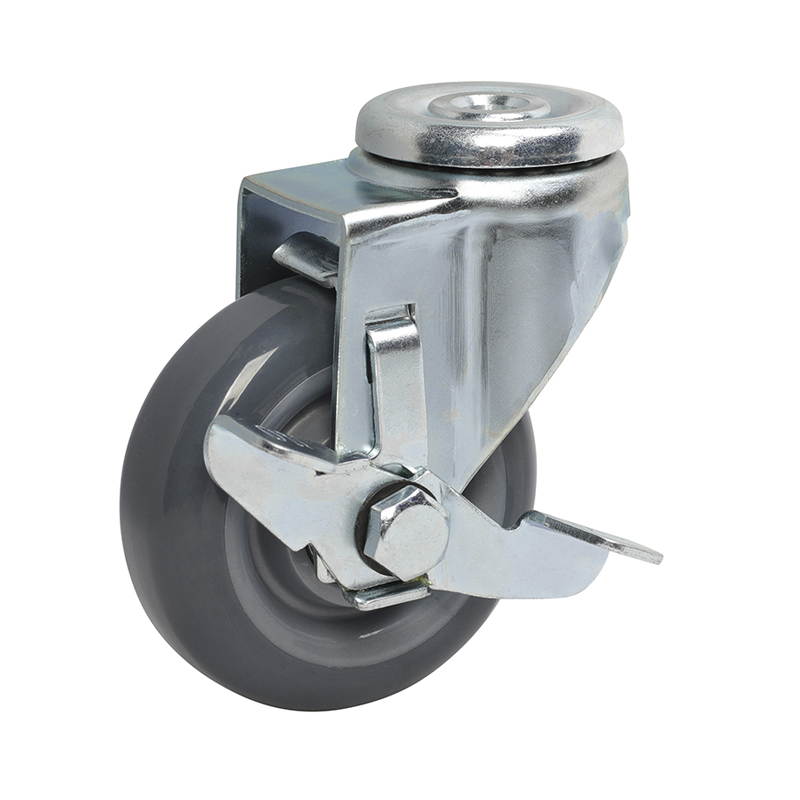 EDL Light 3'' 80kg Bolt Hole Side Wheel Brake PU caster 36183C-363-76/C