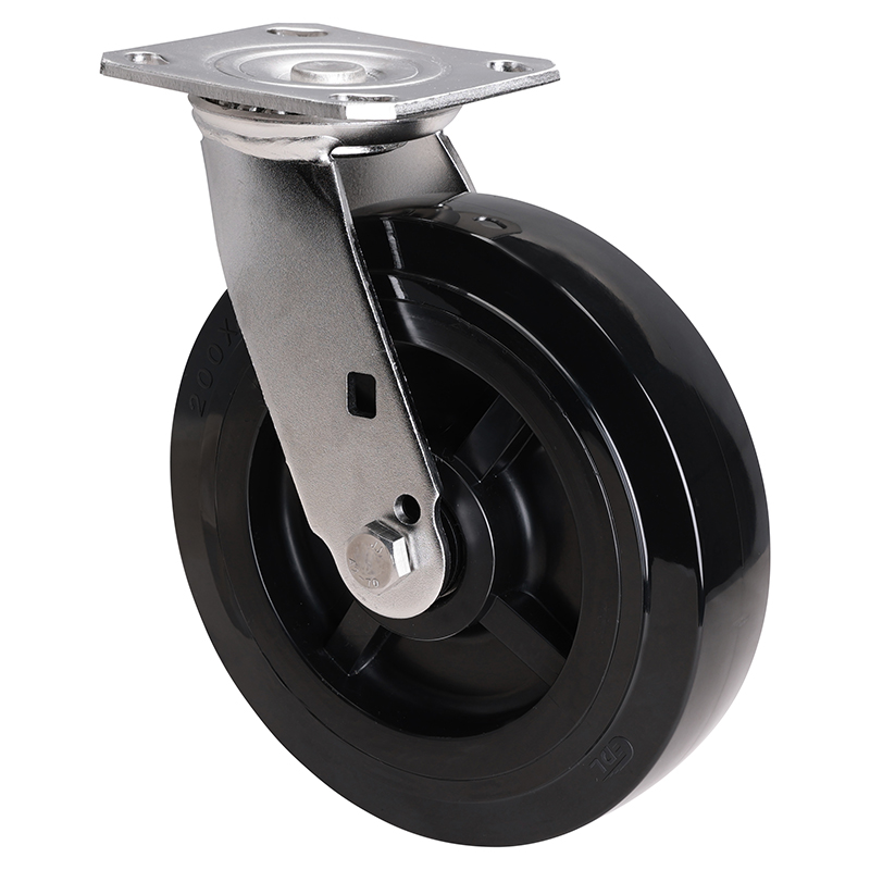 EDL Stainless Steel Heavy 8''420kg Plate Swivel PU Caster S71718-S718-66