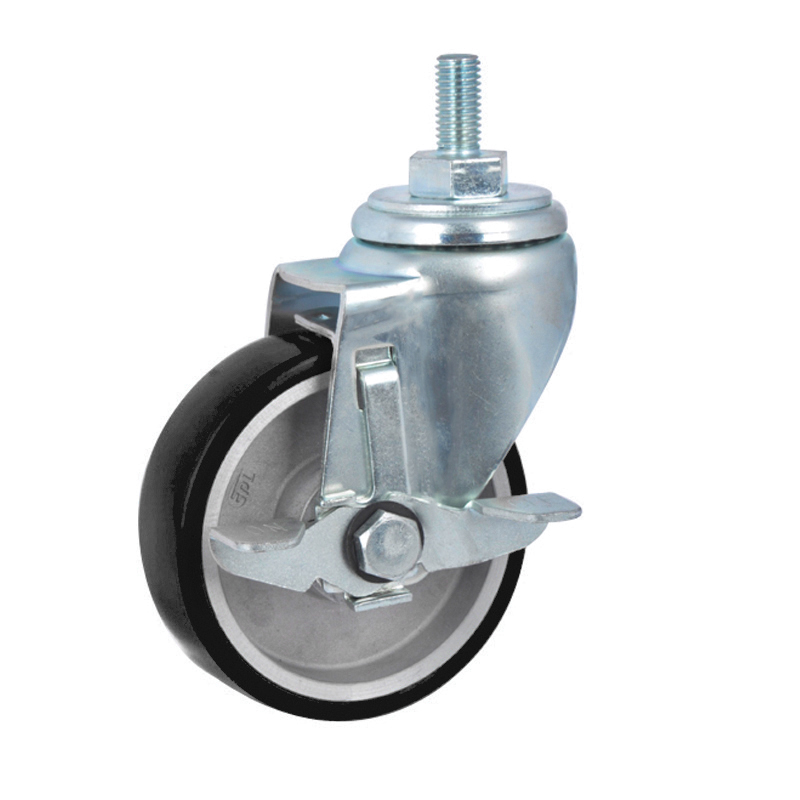 EDL Anti-electrostatic Medium 4" 150kg Threaded Side Wheel Brake TPU Caster 50144C-A504-86A/C