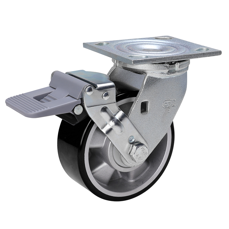 EDL Anti-electrostatic Heavy 5'' 420kg Plate Plastic Wheel Brake TPU Caster 73125F-A735-86A/F