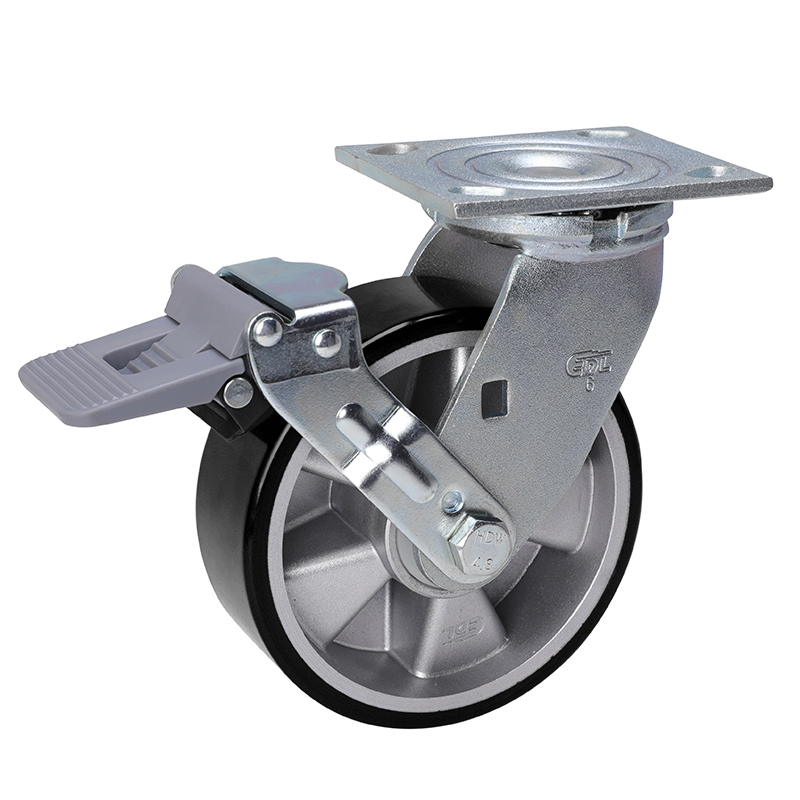 EDL Anti-electrostatic Heavy 6'' 460kg Plate Plastic Wheel Brake TPU Caster 73126F-A736-86A/F