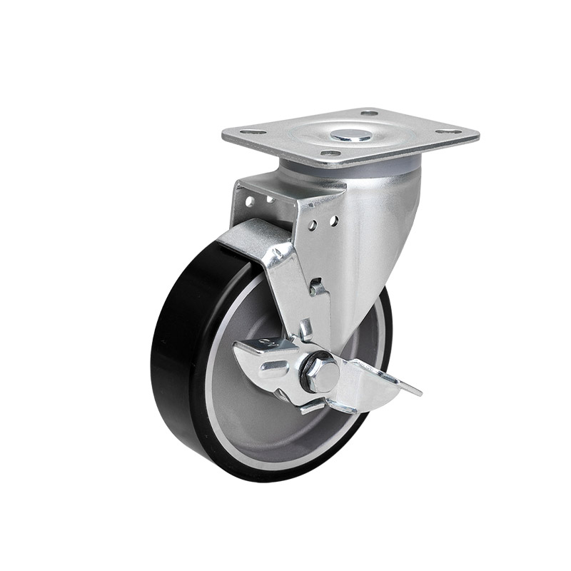 EDL Anti-electrostatic Medium 5" 300kg Plate Side Wheel Brake TPU Caster 66125C-A675-86A/C