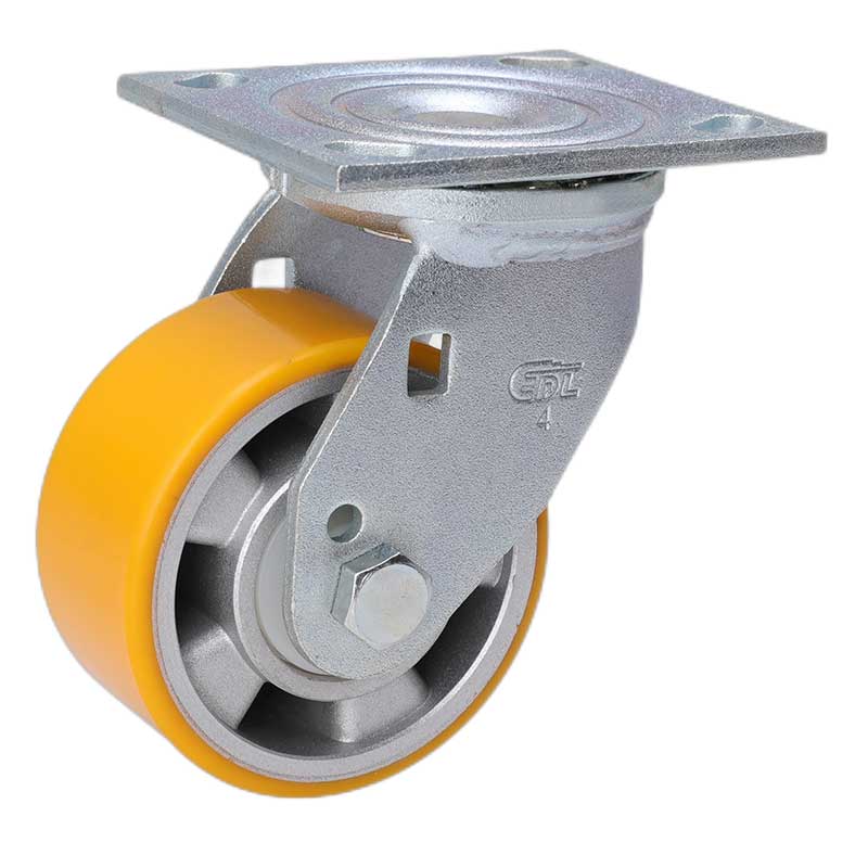 EDL Heavy 4'' 400kg Plate Swivel TPU Caster 73114-734-86A