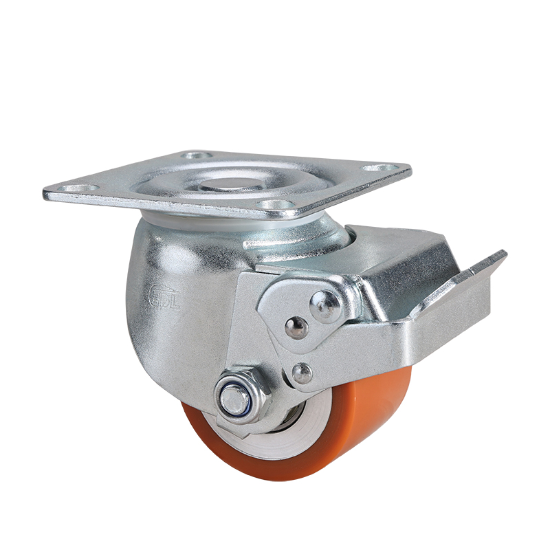 EDL Low Gravity 2.5" 650kg Plate Brake TPU Machine Caster M451225E-M4525-86A