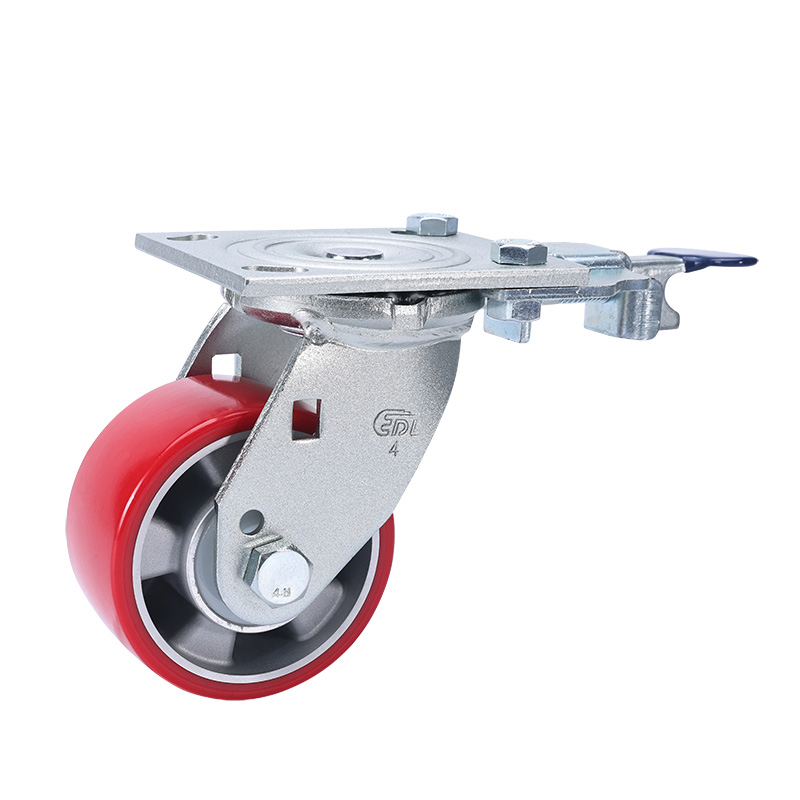 EDL Heavy 4'' 400kg Plate Direction Lock TPU Caster 73124R-734-86AR