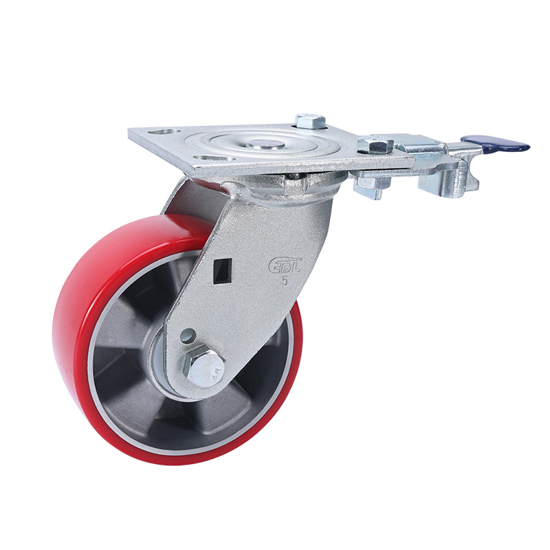EDL Heavy 5'' 420kg Plate Direction Lock TPU Caster 73125R-735-86AR
