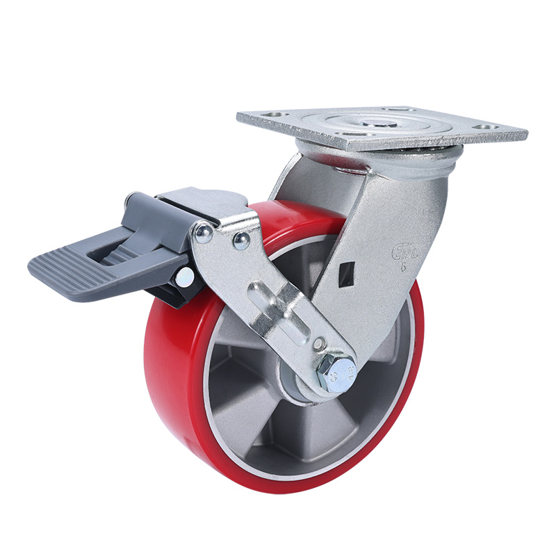 EDL Heavy 6'' 460kg Plate Plastic Wheel Brake TPU Caster 73126F-736-86AR/F