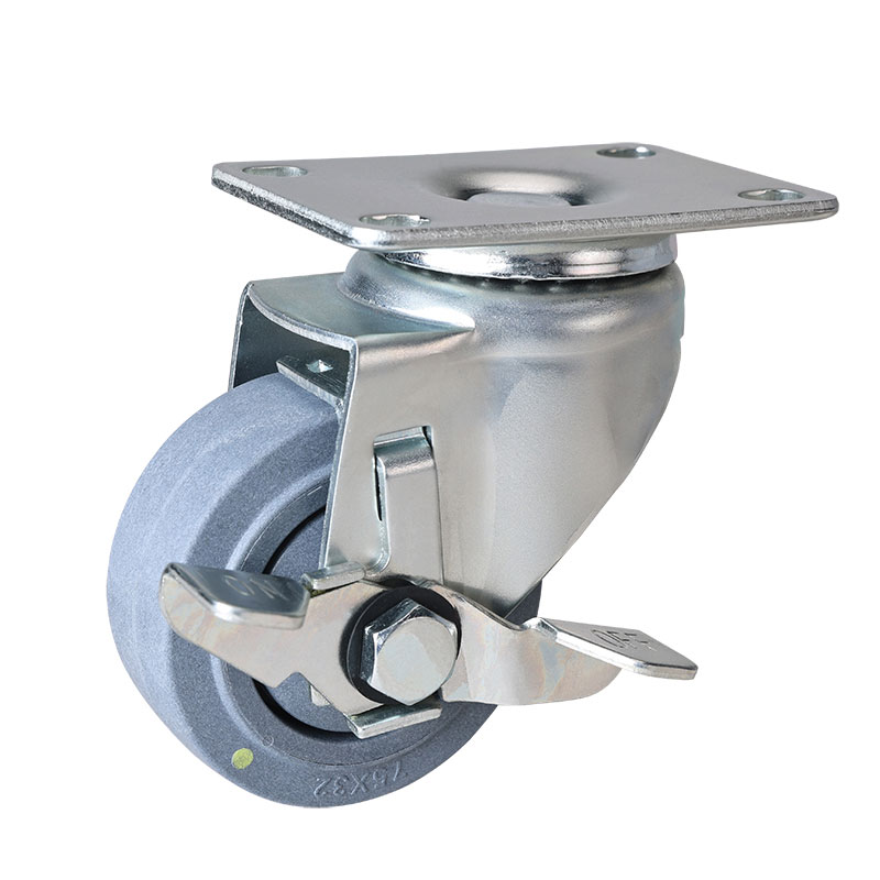 EDL Medium 3'' 90kg Plate Brake TPE Conductive Caster 50123C-C573-57/C