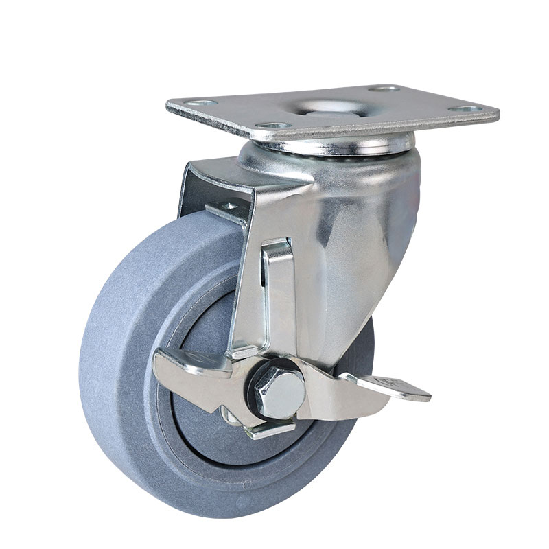 EDL Medium 4'' 110kg Plate Brake TPE Conductive Caster 50124C-C574-57/C