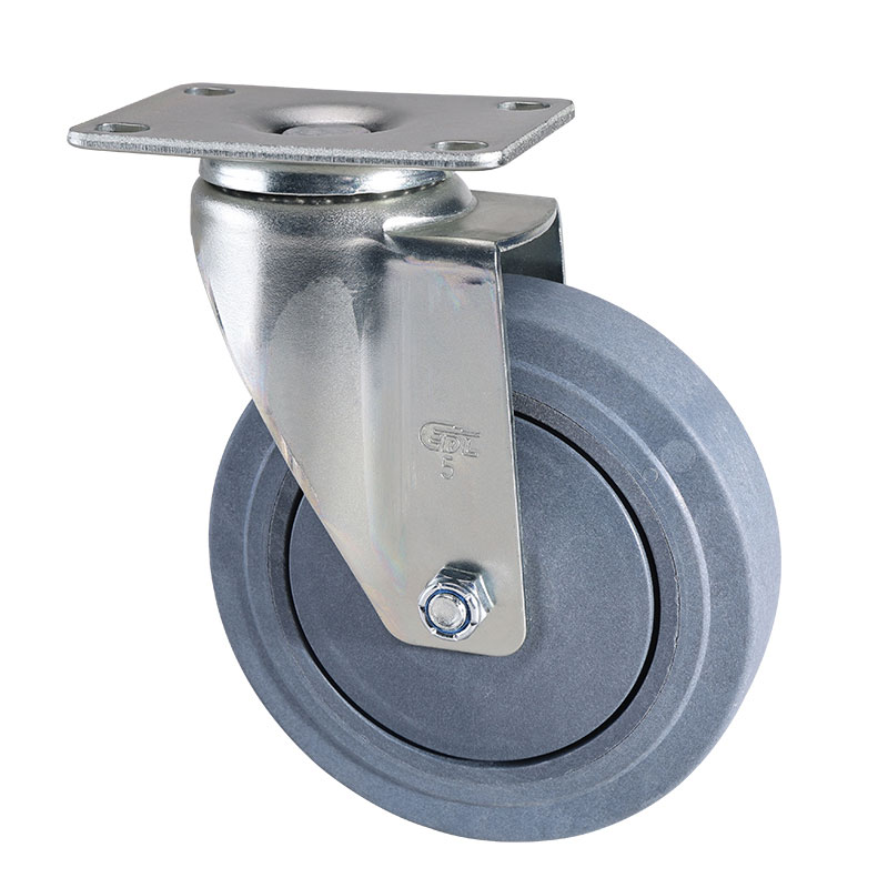 EDL Medium 5'' 130kg Plate Swivel TPE Conductive Caster 50115-C575-57