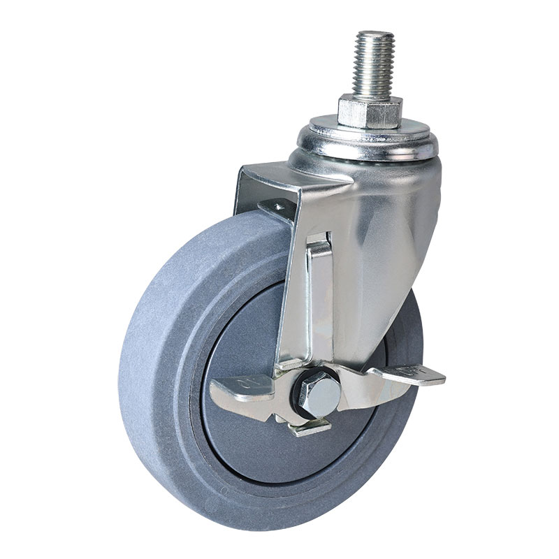 EDL Medium 5'' 130kg Threaded Brake TPE Conductive Caster 50145C-C575-57/C