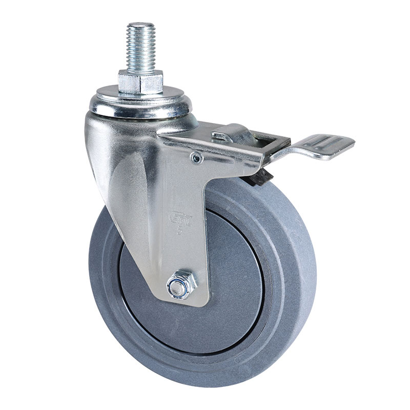 EDL Medium 5'' 130kg Threaded Brake TPE Conductive Caster 50145L-C575-57