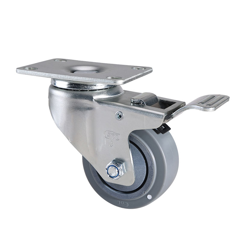 EDL Anti-electrostatic Medium 3'' 90kg Plate Brake TPE Caster 50123L-A573-57