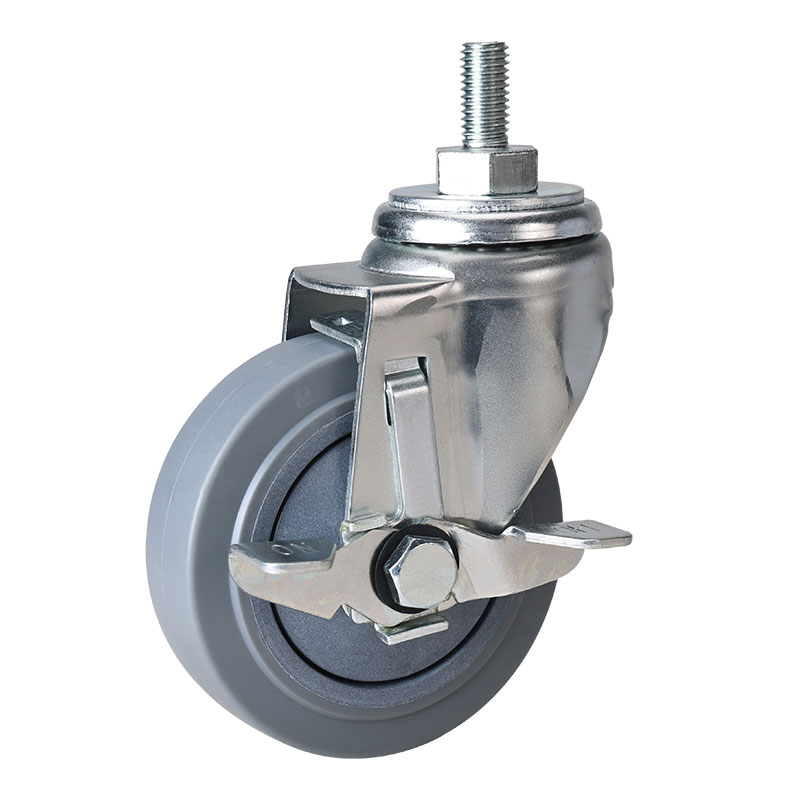 EDL Anti-electrostatic Medium 3'' 90kg Threaded Brake TPE Caster 50143C/M12X25-A573-57/C