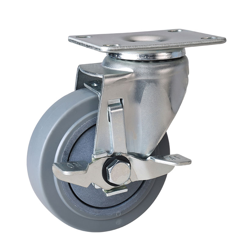 EDL Anti-electrostatic Medium 4'' 110kg Plate Brake TPE Caster 50124C-A574-57/C