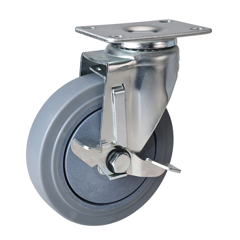 EDL Anti-electrostatic Medium 5'' 130kg Plate Brake TPE Caster 50125C-A575-57/C