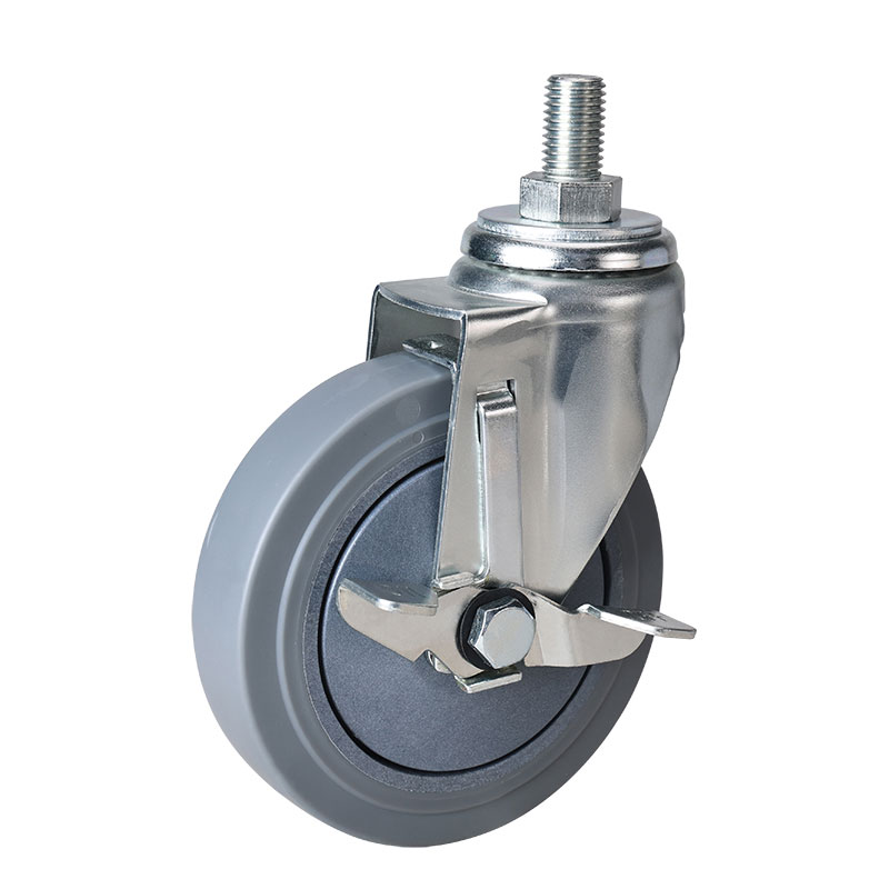 EDL Anti-electrostatic Medium 5'' 130kg Threaded Brake TPE Caster 50145C/M16X25-A575-57/C