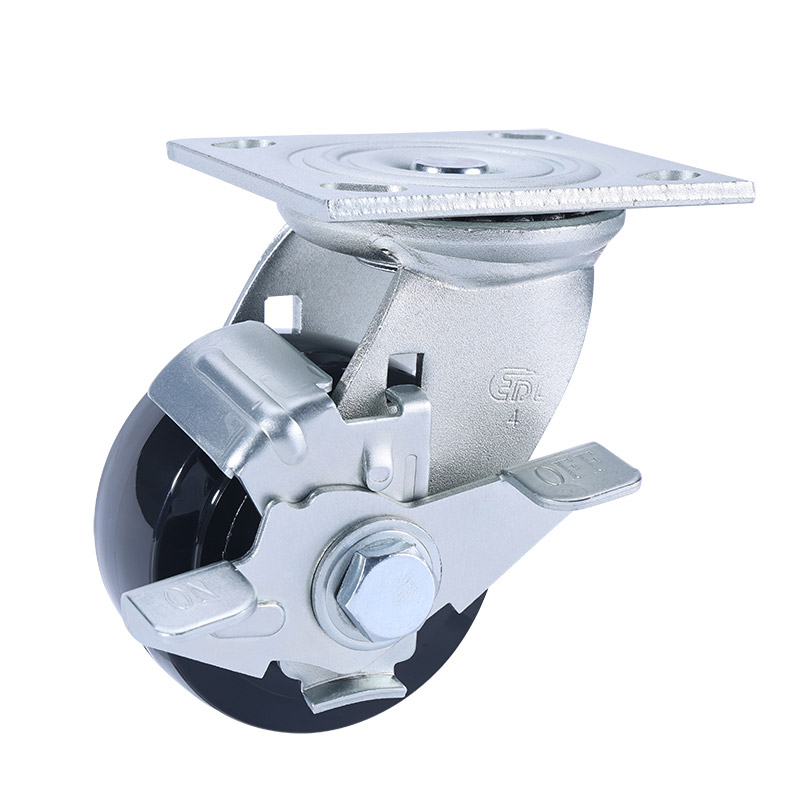 EDL Heavy 4'' 320kg Plate Side Wheel Brake PU Caster 73124C-734-66/C