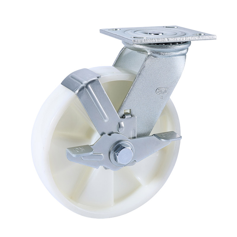 EDL Heavy 8'' 450kg Plate Side Wheel Brake TPA Caster 73128C-738-26/C