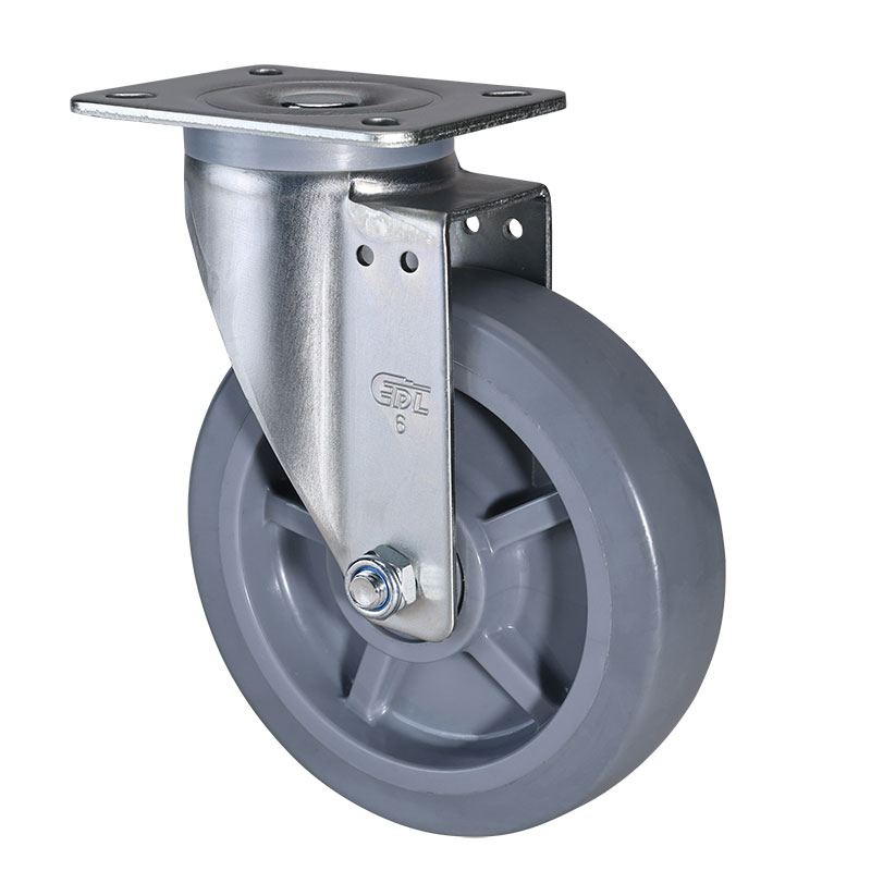 EDL Medium 6" 220kg Plate Swivel TPE Caster 66116-666-56