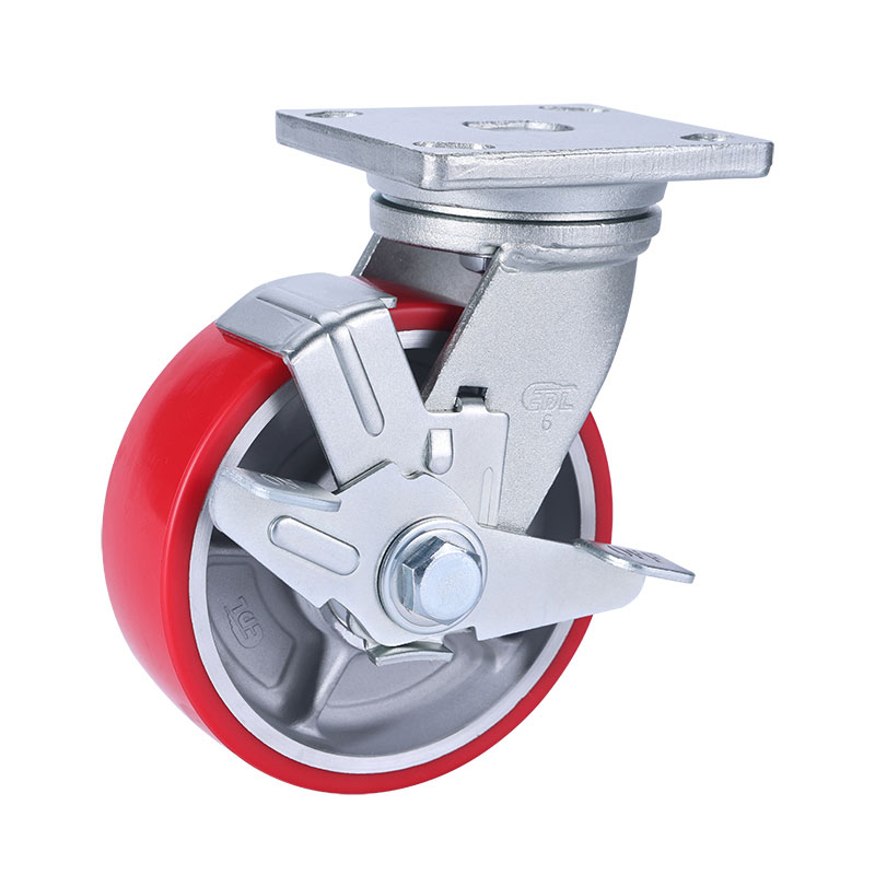 EDL Heavy 6" 750kg Plate Side Wheel Brake TPU Caster 78126C-786-86A/C