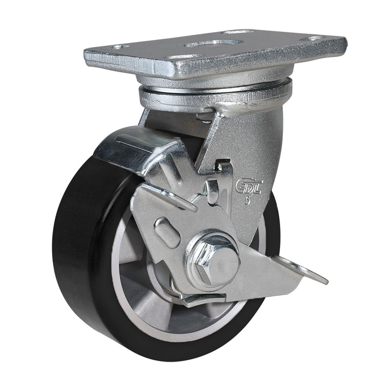EDL Anti-electrostatic Heavy 5" 500kg Plate Side Wheel Brake TPU Caster 78125C-A775-86A/C