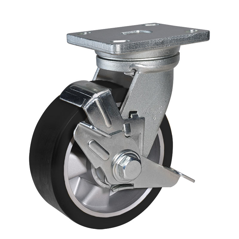 EDL Anti-electrostatic Heavy 6" 550kg Plate Side Wheel Brake TPU Caster 78126C-A776-86A/C