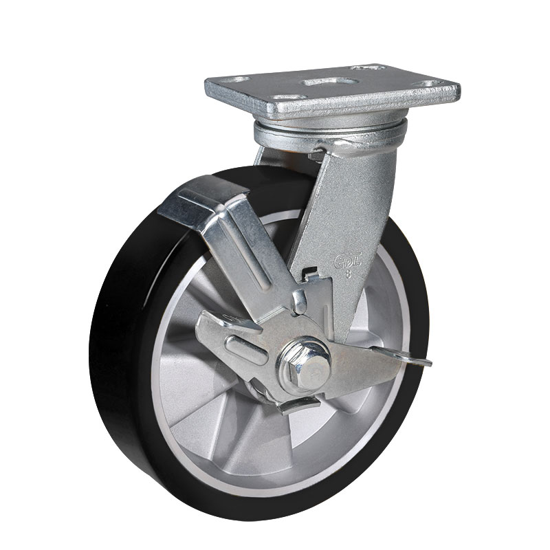EDL Anti-electrostatic Heavy 8" 600kg Plate Side Wheel Brake TPU Caster 78128C-A778-86A/C