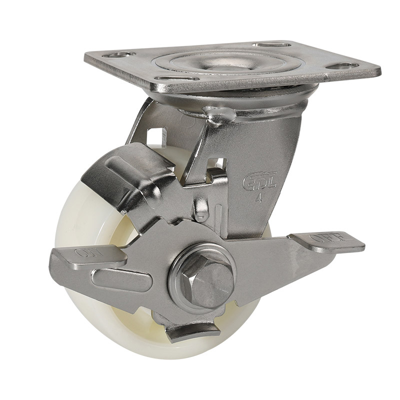 EDL Stainless Steel Heavy 4'' 380kg Plate Side Wheel Brake TPA Caster S75724C-S754-25/C