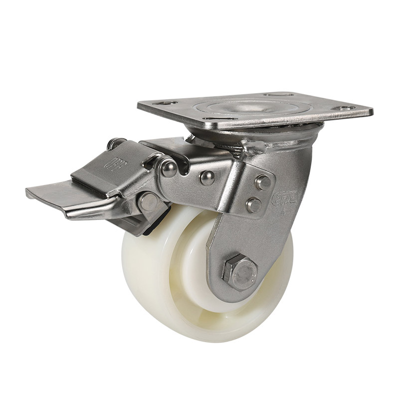 EDL Stainless Steel Heavy 4'' 380kg Plate Dual Brake TPA Caster S75724L-S754-25