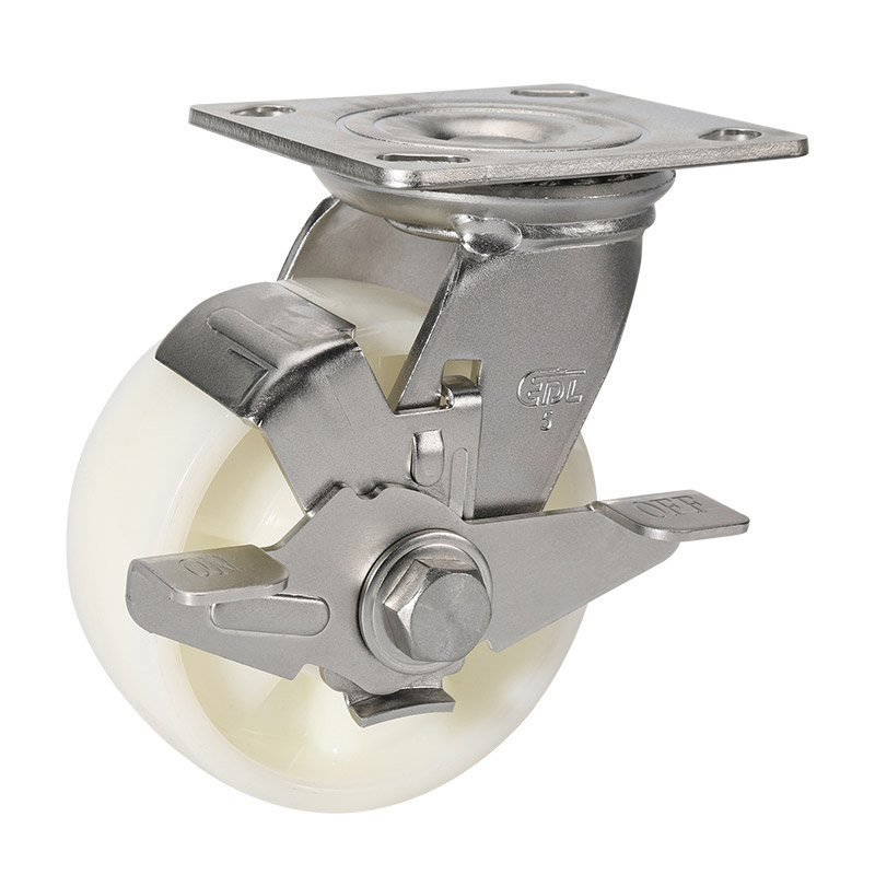 EDL Stainless Steel Heavy 5'' 400kg Plate Side Wheel Brake TPA Caster S75725C-S755-25/C