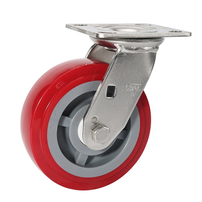 EDL Stainless Steel Heavy 6'' 380kg Plate Swivel TPU Caster S75716-S756-85