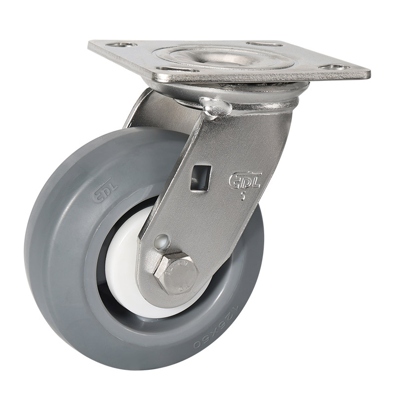 EDL Stainless Steel Heavy 5'' 300kg Plate Swivel TPE Caster S75715-S755-55
